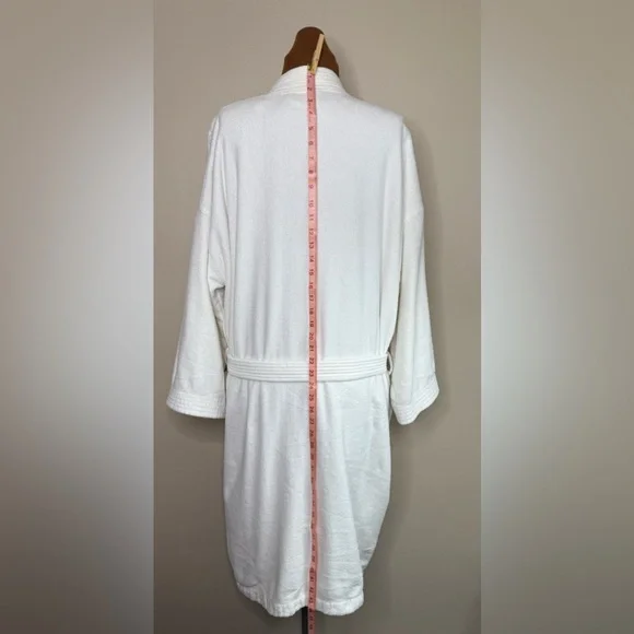 Vintage Intimate Moods White Terrycloth Bathrobe Pockets Extra Large - Picture 5 of 6